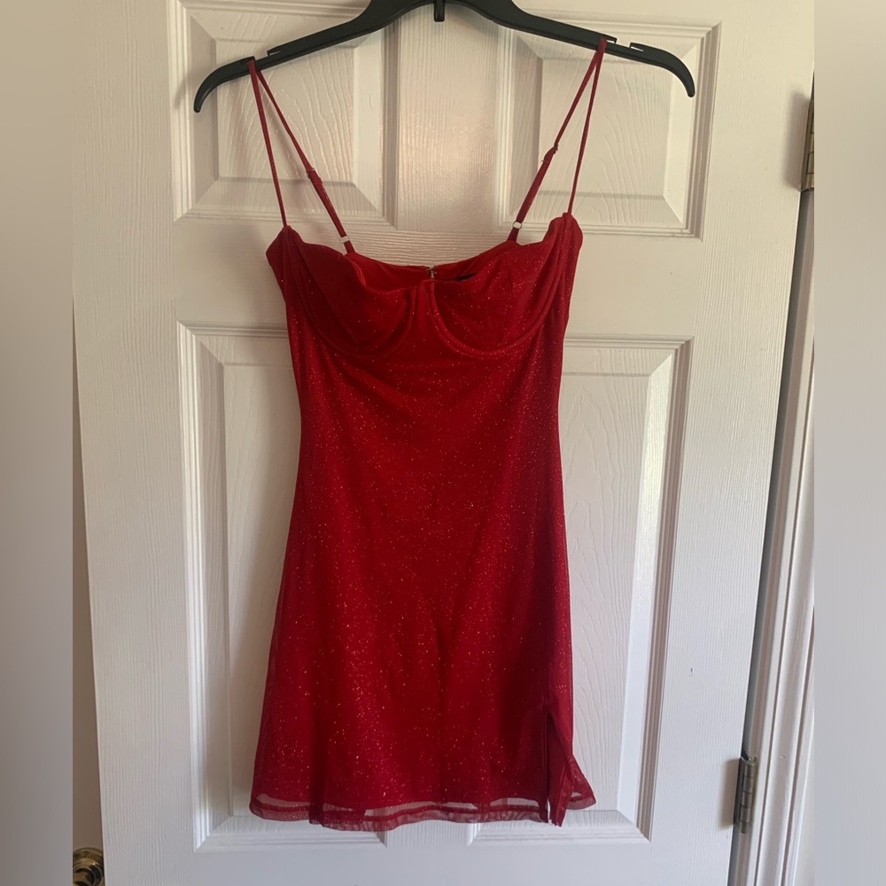 BabyBoo Pixie Mini Dress - Red Sparkle